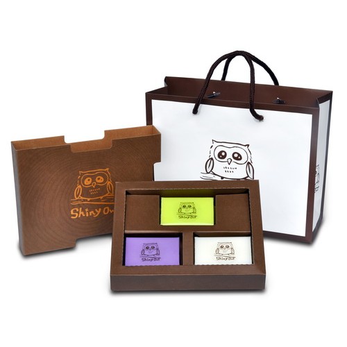 貓頭鷹森林系列-優質手工皂-3入裝禮盒